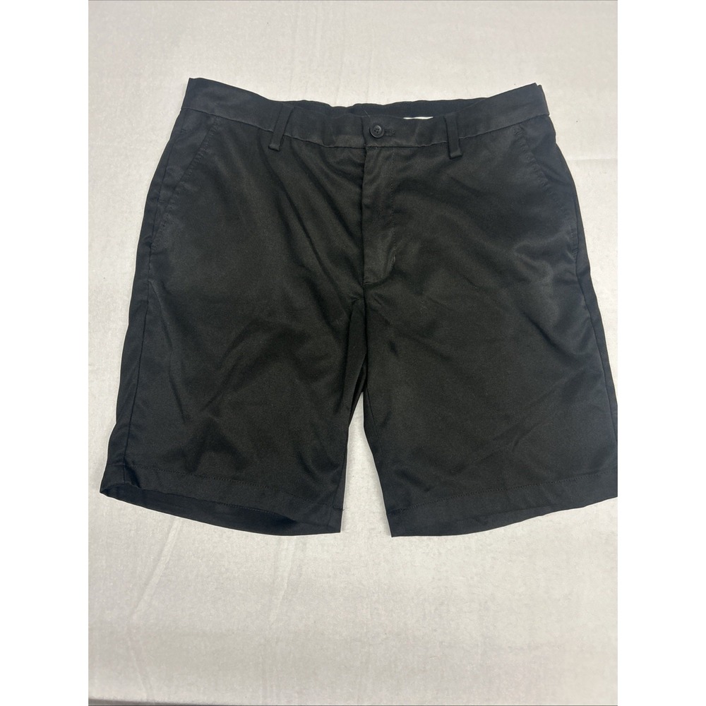 Amazon 34 Flat Dress Pants Shorts 9 Inch Inseam Classic Black Wrinkle Resistant